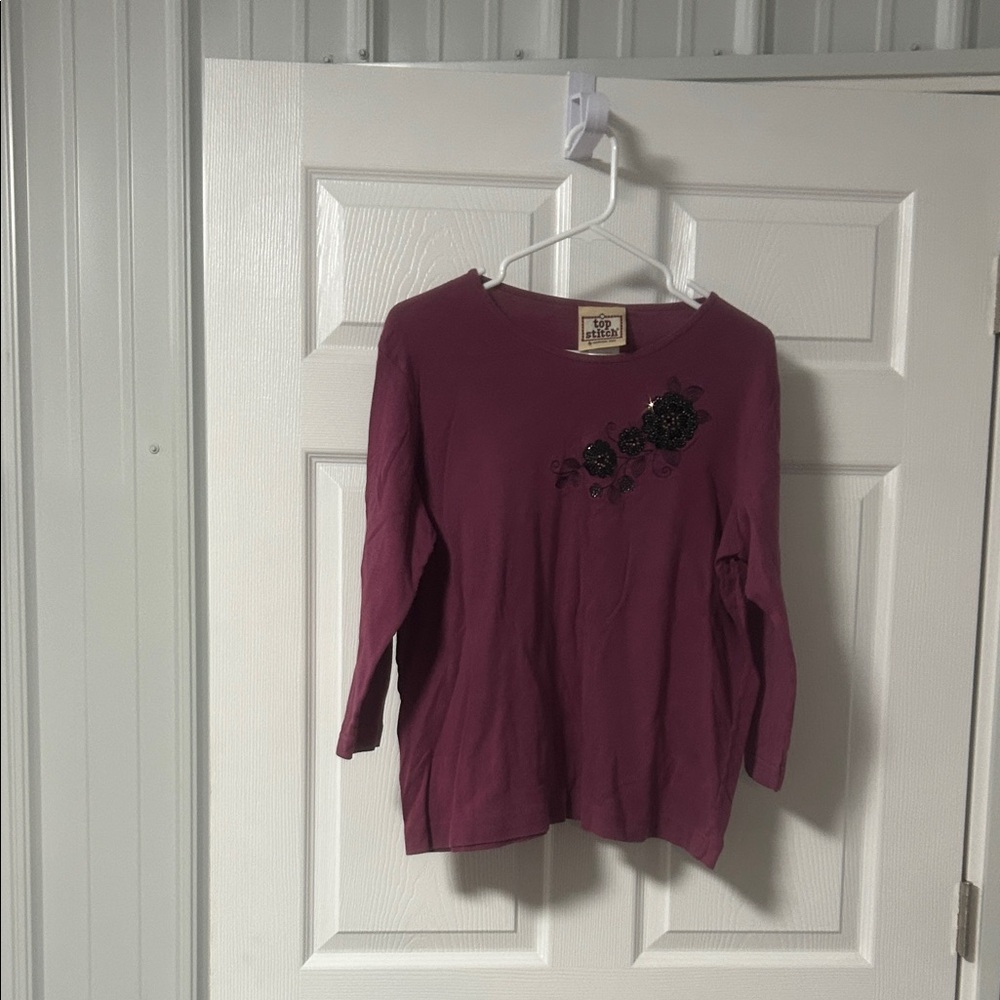 Top stitch women’s Purple Floral Top